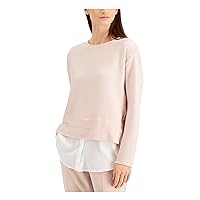 Alfani Womens Layered-Look Colorblocked Pullover Blouse