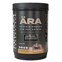 Allo Ära Caramel High Protein Powder Tub for Hot Coffee | Gluten-Free, Sugar-Free | 20 Grams | Dissolves in Hot Lattes, Matcha, Tea, Hot Chocolate | 325g