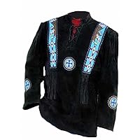 Men's Fashion Western Cowboy Indian Tribal Eagle Shirt Black XS-5XL