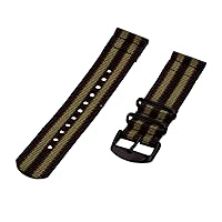 Clockwork Synergy - 16mm 2 Piece Classic Nato PVD Nylon Black/Green/Red Replacement Watch Strap Band