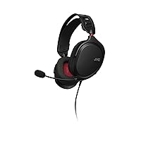 JVC Ultralight Gaming Headset for Superior Comfort, 40mm Driver Unit, Detachable Microphone and Cable, Clear Microphone Performance, 199g Ligthweight Design - GG01B (Black)