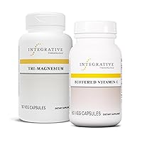 Integrative Therapeutics Bundle with Buffered Vitamin C Capsules 1,000 mg, 60 Vegan Capsules - Immune Supplement with Antioxidant Support* - & Tri-Magnesium, 90 Capsules - Supports Heart and Bone Heal