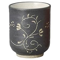 Karabesque Carved (Black), Long Tea Cup (Large) [7 x 8.5 cm, 220 cc, 140 g] [Long Tea] | Restaurants, Japanese Food, Tea, Inn, Hotel, Commercial Use