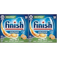 Finish All In 1 Gelpacs Dishwasher Detergent, Orange 54 ea (Pack of 2)