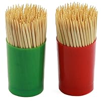 Chef Craft Select Bamboo Toothpick Holders with Toothpicks, 150 Count 2 Piece Set, Color May Vary