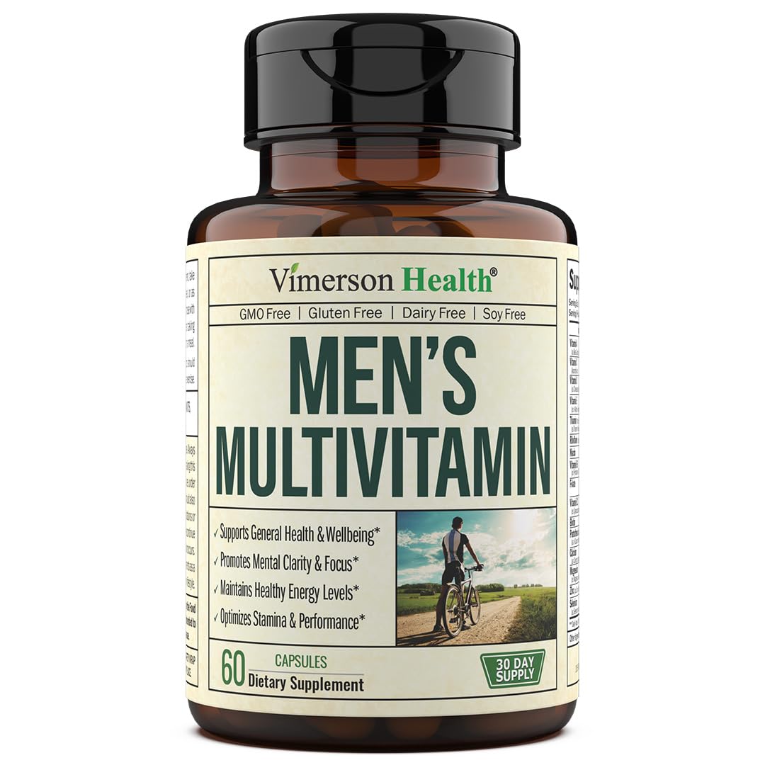 Multivitamin for Men - Daily Men's Multivitamins & Multiminerals Supplement for Energy, Focus and Performance. Mens Vitamins A, C, D, E & B12, Zinc, Calcium, Magnesium & More. 30 Days of Multi Vitamin
