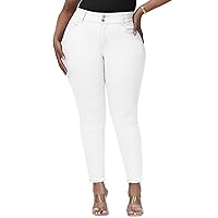 Gboomo Womens Plus Size Skinny Jeans Stretchy High Waisted Ankle Jean