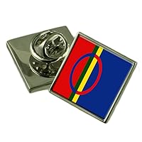 Sami Flag Lapel Pin Badge Solid Silver 925