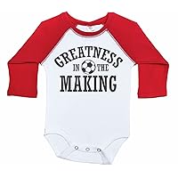 Soccer Infant Long Sleeve Raglan Onesie/GREATNESS IN THE MAKING/Unisex