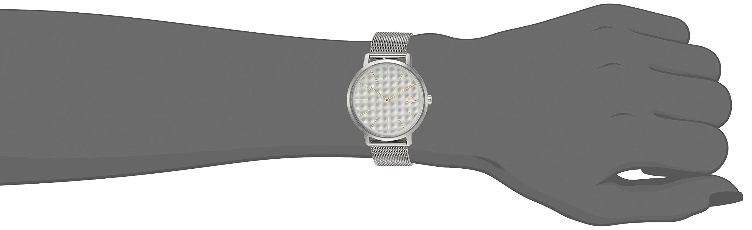 Lacoste Women's Moon Ultra Slim Quartz Stainless Steel and Mesh Bracelet Watch, Silver, 2001078