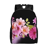 Beautiful Flowers print Backpacks Waterproof Light Shoulder Bag Casual Daypack For Work Traveling Hiking