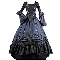 Black Square Collar Gothic Victorian Prom Dress (XL)