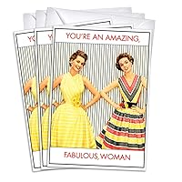 Raging Beauties Amazing Woman Best Friend's Birthday Greeting Cards | 3 Pack Set + 3 Envelopes (5x7)