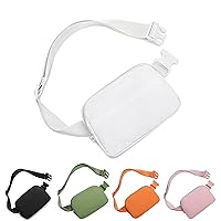 Fanny Packs for Women Men, Fashionable Waist Bags Waterproof Small Crossbody Belt Bag Bum Bag with Adjustable Strap for Running, Hiking, Walking and Travel White