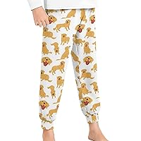 Golden Retriever Youth Pajama Pants Elastic Waist Pajama Bottoms Lounge Pants Sleepwear PJ Bottoms