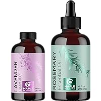 Lavender and Rosemary Essential Oils for Hair - Pure Lavender Essential Oil and Rosemary Essential Oil Set - Undiluted Lavender and Rosemary Pure Essential Oils for Hair Skin and Nails plus Scalp Care