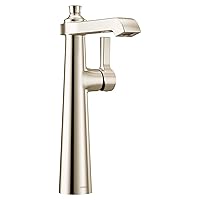 Moen S6982NL Flara One-Handle Single Hole Vessel Sink Bathroom Faucet, Polished Nickel