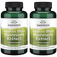 Swanson Agaricus Blazei Mushroom Extract 500 Milligrams 90 Veg Capsules (2 Pack)