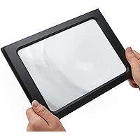 Magnifyiglasses, Magnifier 3X Table Magnifier with Light A4 Readimagnifiers for Large Rectangular Stand Magnifier with Foldistand for The Visually Impaired to Read Newspaper and Books