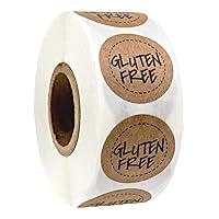 Gluten Free Kraft Stickers / 500 Brown Kraft Circle Labels Per Roll / 1