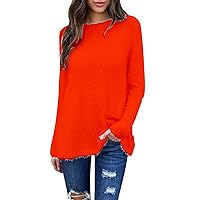 Oversized Sweatshirts for Women Fleece Crewneck Pullover Comfy Sweaters Fashion 2023 Solid Colour Loose Stylish Plush Top