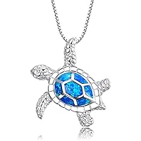 Ocean Theme Pendant Sterling Silver Turtle Necklace for Women Gifts Deft Processed
