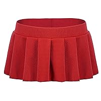 Skirt for Women Retro-Inspired Red Ruched Short Skirt for Women Girls Versatile, Slimming & Soft Knit Material(Red,Small)