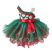 Girls' Multicoloured One Shoulder Beads Cupcakes Pageant Dresses