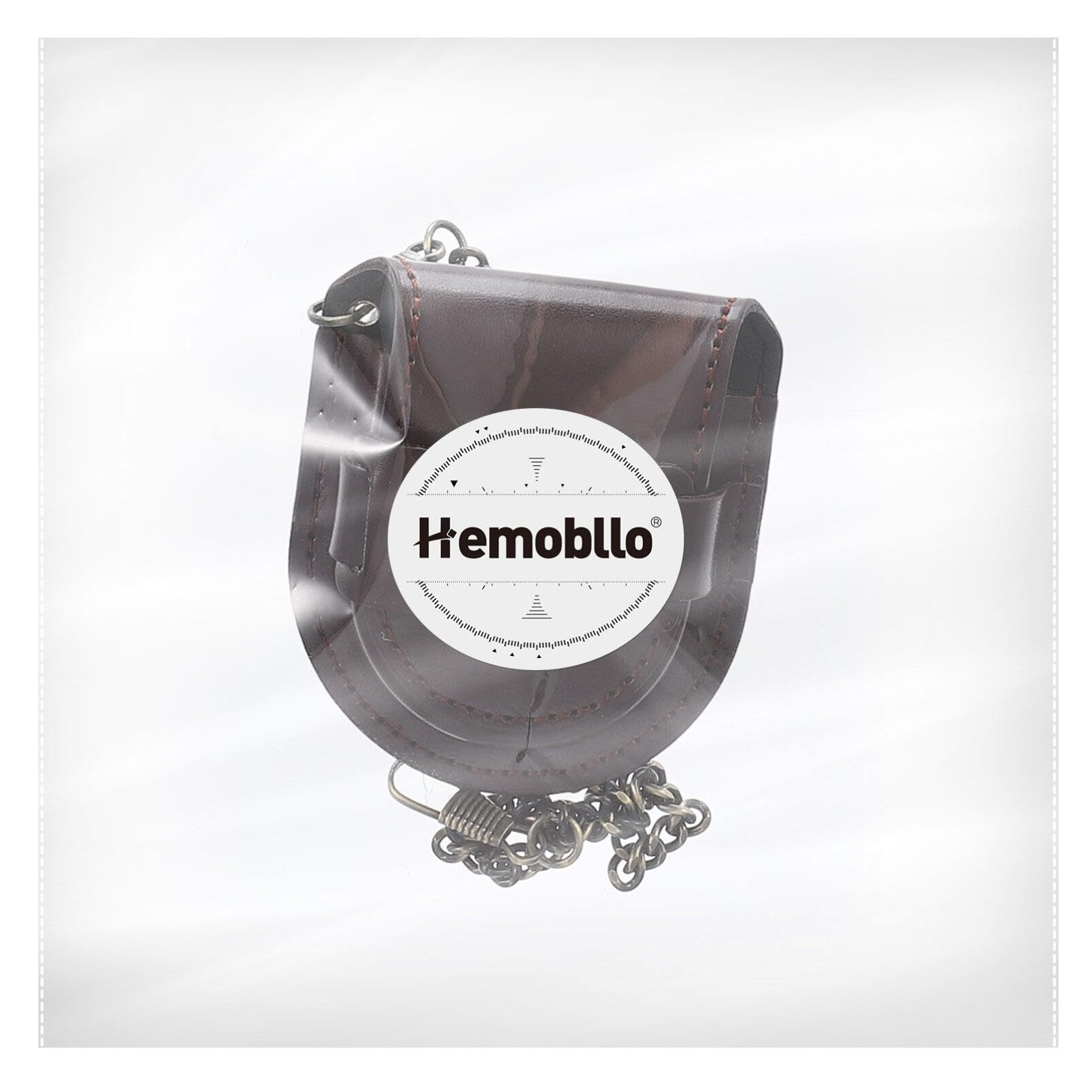 Hemobllo Leather Watch Pouch Pocket Watch Strap Band Watch Holder Protector with Bronze Chain