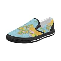Shoes World Map Slip-on Canvas Loafer for Women