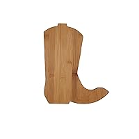 Cowboy Boot Shaped Bamboo 9” x 11.25” Serving Cutting Board – Rustic Kitchen Decor and Functional Serving Piece for Cheese, Snacks, Food, Plating, Charcuterie and More