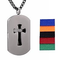 Aromatherapy/Essential Oil Diffuser Cross Necklace with 5 Color Pads