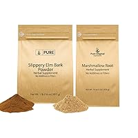PURE ORIGINAL INGREDIENTS Slippery Elm Bark & Marshmallow Root Bundle, 1 lb Each, Fine Powders, Herbal Supplements