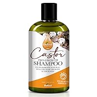 Difeel Essentials Pro-Growth Castor Shampoo 12 oz. - Shampoo with Castor Oil for Hair Growth, Sulfate Free Shampoo made with 100% Natural Essential Oil