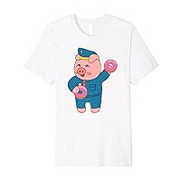Retro Women Mens Pig Cop, Farm Animal Lover, I Love Pigs Premium T-Shirt