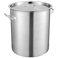 VEVOR 18/8 Stainless Steel Stockpot, 42QT Large Cooking Pots, Multipurpose Cookware Sauce Pot with Composite Base, Heavy Duty Commercial Grade Stock Pot, Sanding Treatment, for Large Groups Events