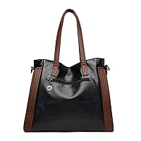 Women Handle Bag PU Leather Patchwork Color Crossbody Bag Tote Bag Female Handbag Large Capacity Shoulder Bag