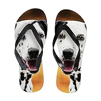 Vantaso Slim Flip Flops for Women Cute Dalmatian Dog Portrait Yoga Mat Thong Sandals Casual Slippers