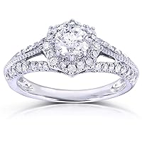 Kobelli Vintage Style Diamond Engagement Ring 7/8 CTW in 14k White Gold