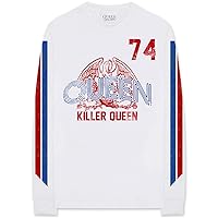 Queen Men's Killer 74 Stripes (Arm Print) Long Sleeve White