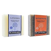 Plantlife Lavender Bar Soap and Sandalwood Bar Soap - Moisturizing and Soothing Soap for Your Skin - Made in California