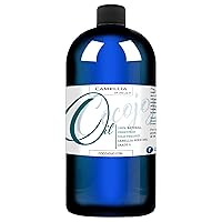 Dr Joe Lab Japanese Camellia Seed Oil - 100% Pure, Unrefined, Cold Pressed, Non-GMO Bulk Carrier - 32 oz - for Skin, Hair, Nails, Body, Facial Hair - Hydrating Moisturizing Vegan - Packaging May Vary
