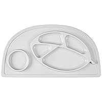Infantino All-in-One Lil’ Foodie Tray - Grey - BPA-Free, Food-Grade, Divided Food & Sippy Cup Sections - Dishwasher-Safe - for Babies & Toddlers 4M+
