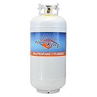 Flame King YSN401 Steel Propane Tank Cylinder With Overflow Protection Device Valve, 40 Lb, White