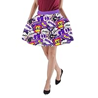 CowCow Womens A-line Skirt Side Pockets Pop Art Comic Digital Pattern Skater Skirt, XS-3XL