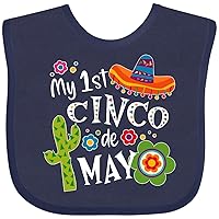 inktastic My First Cinco De Mayo- Sombrero, Cactus, Flowers Baby Bib