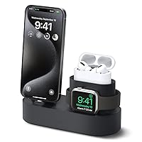 3 in 1 Charging Station Compatible with Apple Products, Apple Watch Series 9/8/7/6/SE/5/4/3/2/1/SE, Apple AirPods Pro 2/1, AirPods 3/2/1 and All iPhone Models [Original Cables Required]
