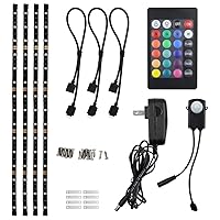 LED Strip Lights for 32 Inch-60 Inch HDTV, RGB LED TV Backlight Kit with Remote, ETL Listed, 16 Colors Changing Multi-color 5050 LEDs Bias Lighting, UL Adapter, Home Theater, Gaming Computer