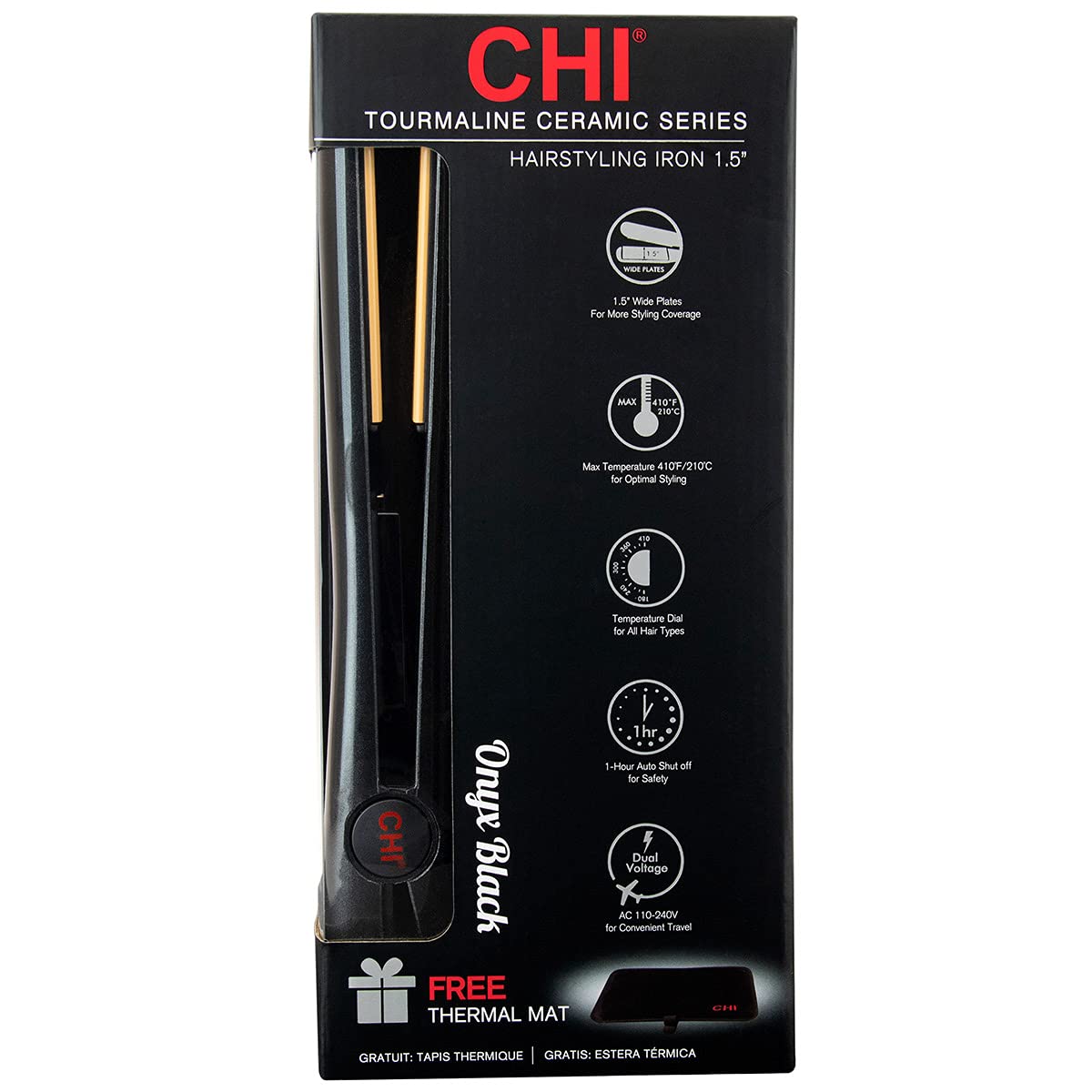 CHI Classic Tourmaline Ceramic Hairstyling Iron 1 1/2