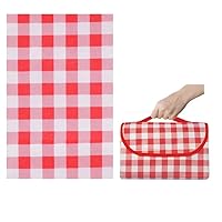 Picnic Blankets Large Outdoor Beach Blanket Portable Camping Mat Foldable Lightweight Waterproof Sandproof Handy Mat (Color : Red, Size : 150 x 200cm)